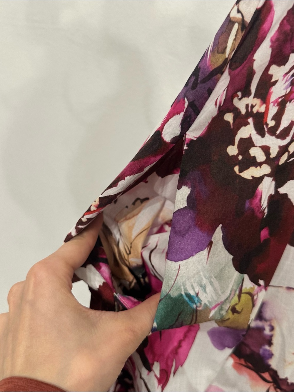 Hannes Roether Floral Cotton Shirt Midi Dress Large - Picture 7 of 9